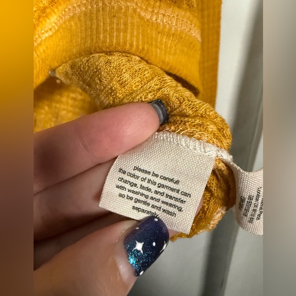 We The Free South Side Thermal Top in Sunflower Yellow Medium Oversize - Picture 10 of 10